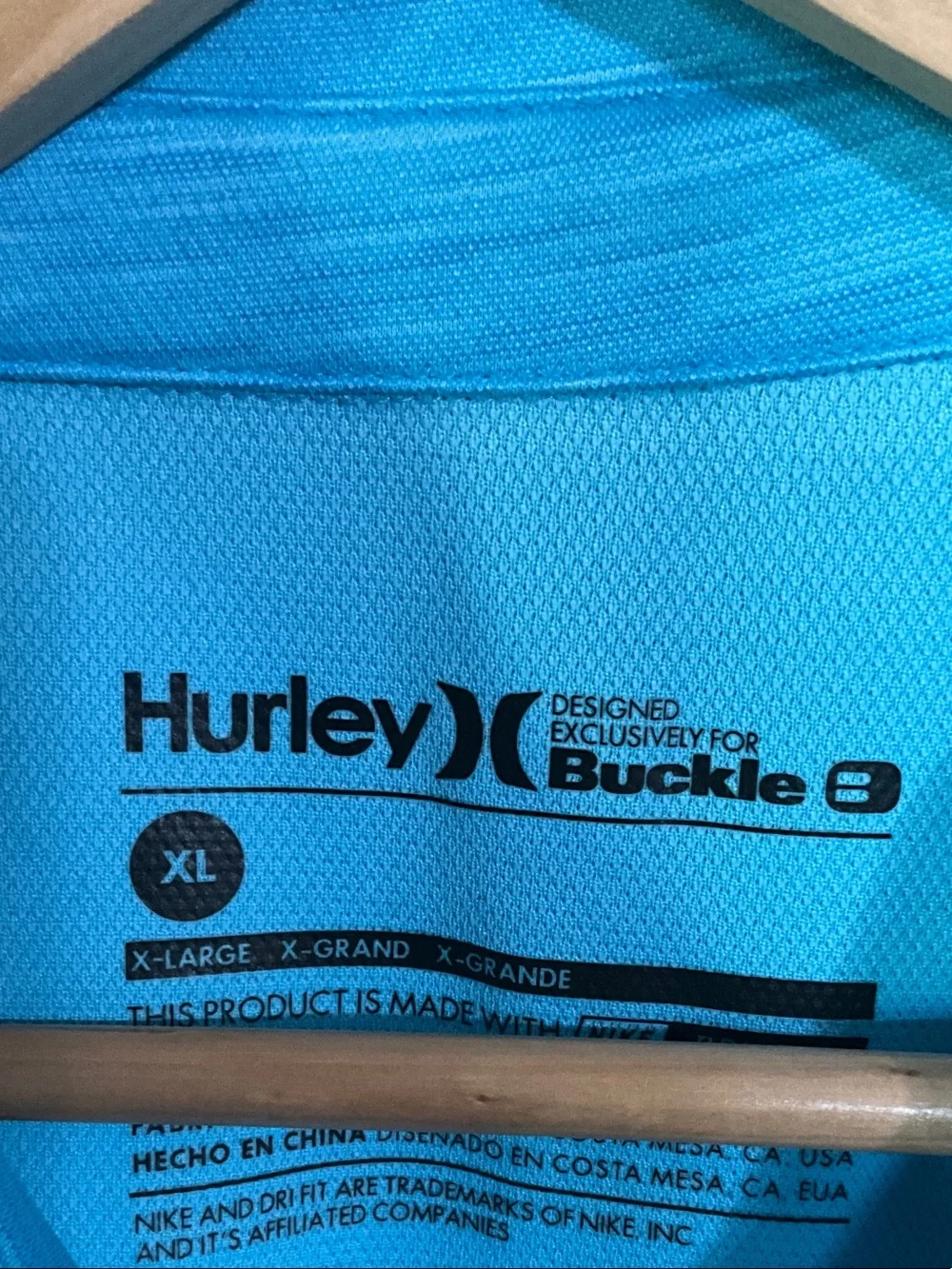 Hurley Men's Teal Blue Heather Polo Shirt